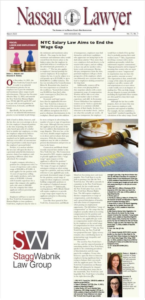 Nassau Lawyer article: 2012 Top 100 Women in the Law